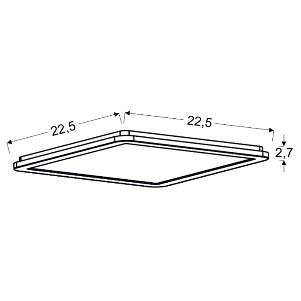 Nexit Lampa Sufitowa Plafon 22,5X22,5 12W Led Ip44 Satyna+Biały 3000K Candellux