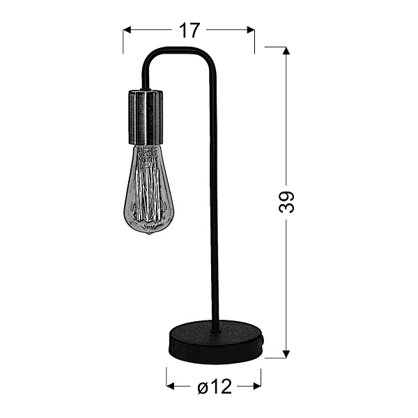Herpe Lampa Gabinetowa 1X60W E27 Czarny Candellux