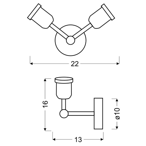 Kirimu Lampa Kinkiet 2X60W E27 Czarny Candellux