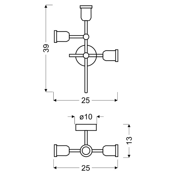 Kirimu Lampa Sufitowa 3X60W E27 Czarny Candellux