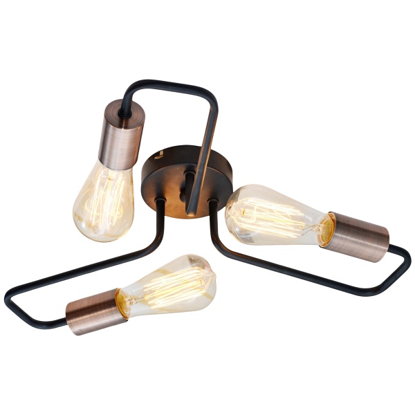 Herpe Lampa Sufitowa 3X60W E27 Czarny Candellux