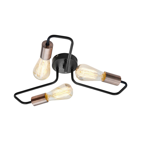 Herpe Lampa Sufitowa 3X60W E27 Czarny Candellux