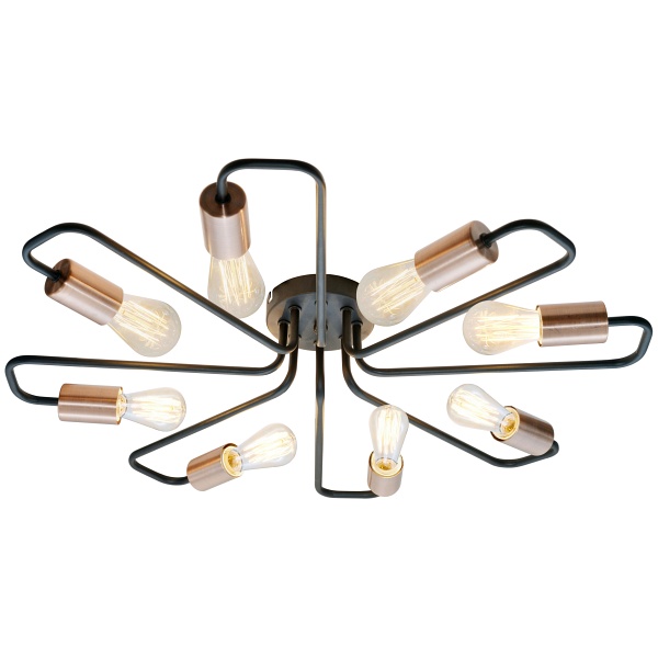 Herpe Lampa Sufitowa 8X60W E27 Czarny Candellux