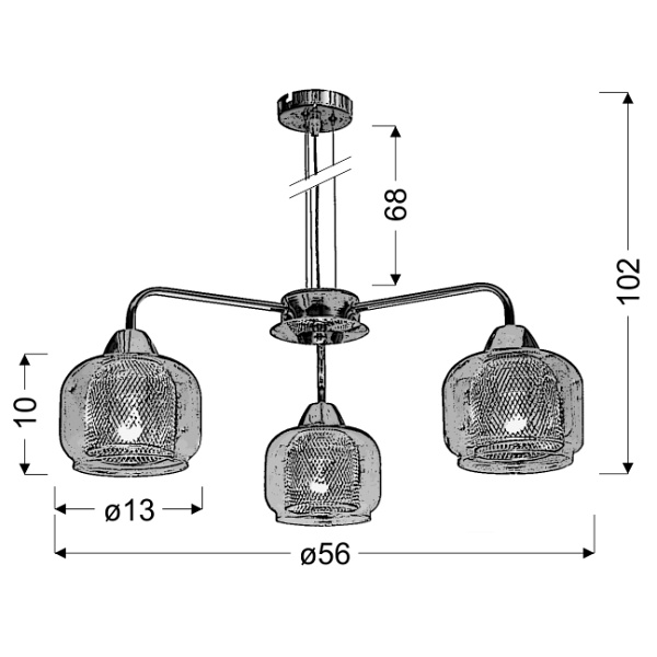 Ray Zwis 3X40W E14 Chrom Candellux