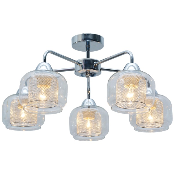 Ray Lampa Sufitowa 5X40W E14 Chrom Candellux