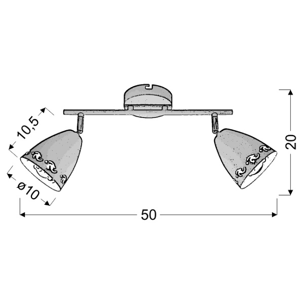 Coty Lampa Sufitowa Listwa 2X40W E14 Biały Mat Candellux