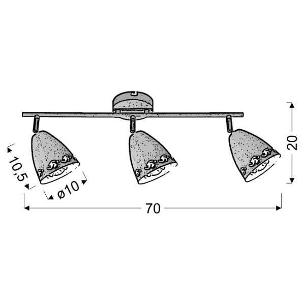 Coty Lampa Sufitowa Listwa 3X40W E14 Biały Mat Candellux