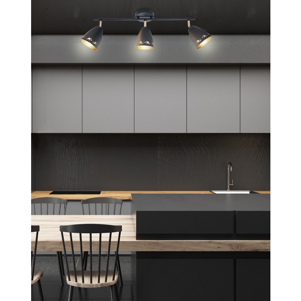 Coty Lampa Sufitowa Listwa 3X40W E14 Czarny Candellux