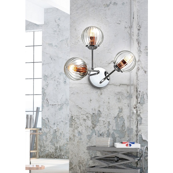 Best Lampa Kinkiet 3X40W E14 Chrom+Miedź Candellux