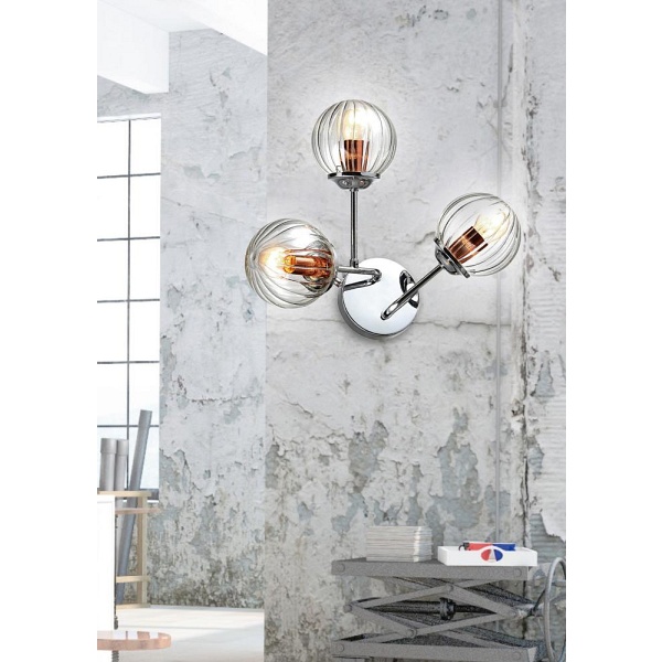 Best Lampa Kinkiet 3X40W E14 Chrom+Miedź Candellux