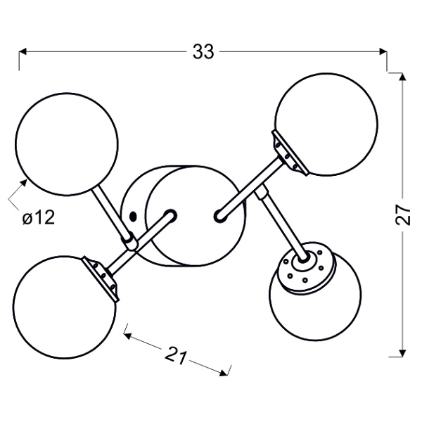 Best Lampa Sufitowa 4X40W E14 Chrom+Miedź Candellux