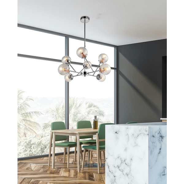 Best Lampa Wisząca 8X40W E14 Chrom+Miedź Candellux