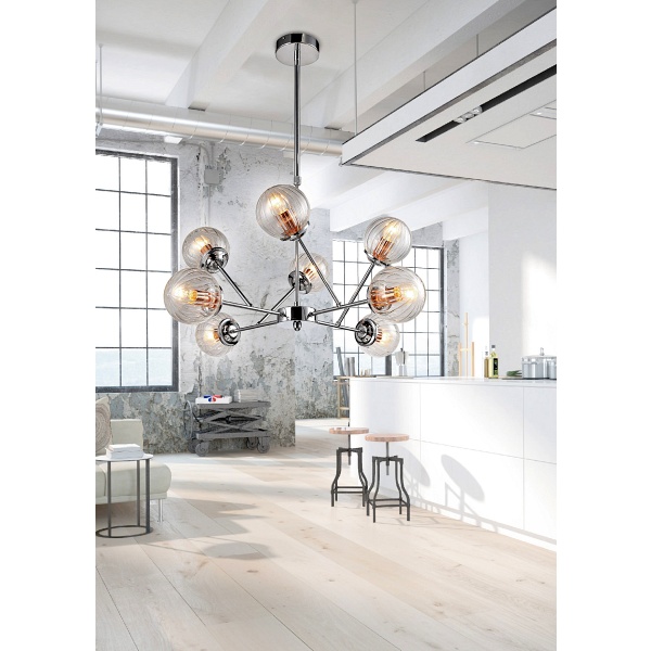 Best Lampa Wisząca 8X40W E14 Chrom+Miedź Candellux