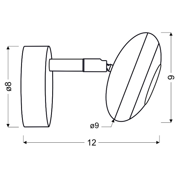 Skipper Lampa Kinkiet 1X6W Led Cob Główka Okrągła 1E Z Przegubem Kd System Chrom Candellux
