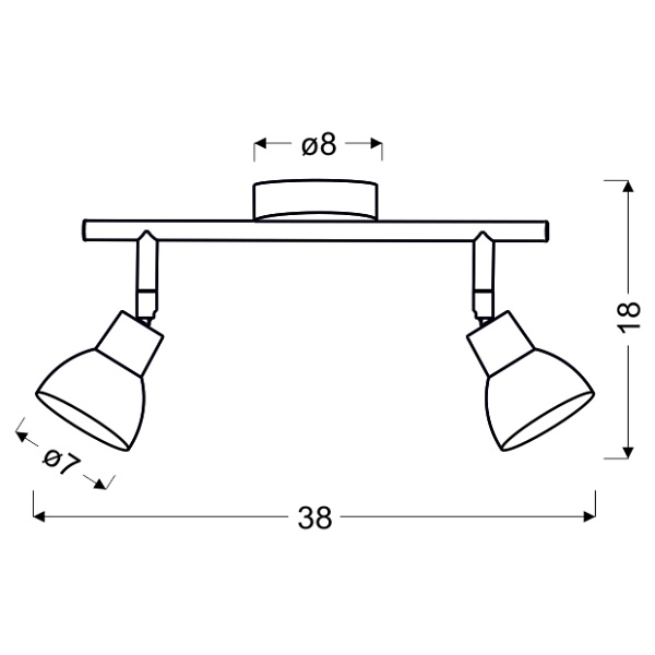 Roy Lampa Sufitowa Listwa 2X5W Led Cob Główka Okrągła 1E Z Przegubem Kd System Biały Candellux