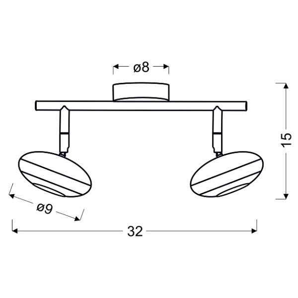 Skipper Lampa Sufitowa Listwa 2X6W Led Cob Główka Okrągła 1E Z Przegubem Kd System Chrom Candellux