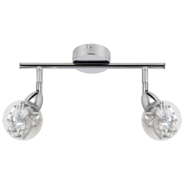 Bolo Lampa Sufitowa Listwa 2X6W Led Smd Główka Okrągła 1E Z Przegubem Klosz Wymienny Kd System Chrom/Bezbarwny Candellux