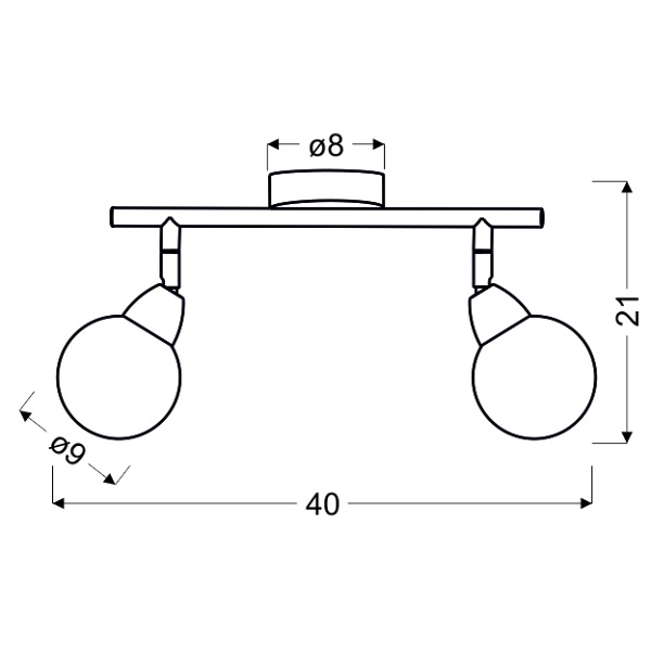 Bolo Lampa Sufitowa Listwa 2X6W Led Smd Główka Okrągła 1E Z Przegubem Klosz Wymienny Kd System Chrom/Bezbarwny Candellux