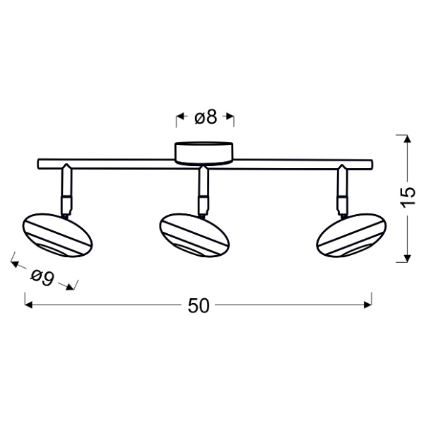 Skipper Lampa Sufitowa Listwa 3X6W Led Cob Główka Okrągła 1E Z Przegubem Kd System Chrom Candellux