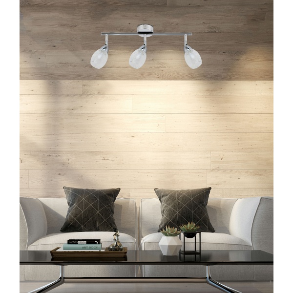 Rico Lampa Sufitowa Listwa 3X6W Led Smd Główka Okrągła 1E Z Przegubem Kd System Klosz Wymienny Chrom/Bezbarwny Candellux