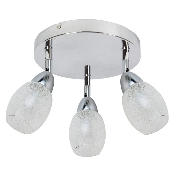 Rico Lampa Sufitowa Plafon 3X6W Led Smd Główka Okrągła 1E Z Przegubem Kd System Klosz Wymienny Chrom/Bezbarwny Candellux