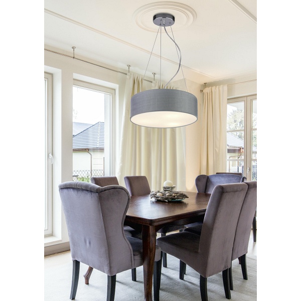 Kioto Lampa Wisząca 40 3X40W E27 Jasno Szary Candellux