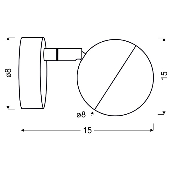 Party Lampa Kinkiet 1X3W Led Rgb Główka Okrągła 1E Z Przegubem Kd System Chrom Candellux
