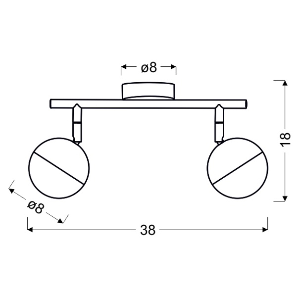 Party Lampa Sufitowa Listwa 2X3W Led Rgb Główka Okrągła 1E Z Przegubem Kd System Chrom Candellux