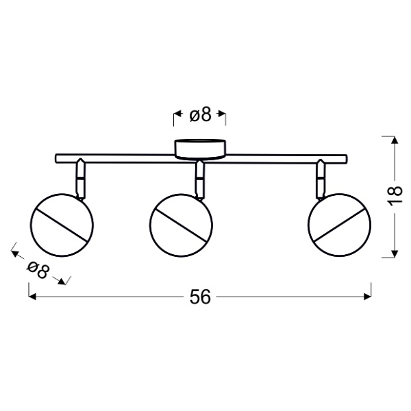Party Lampa Sufitowa Listwa 3X3W Led Rgb Główka Okrągła 1E Z Przegubem Kd System Chrom Candellux