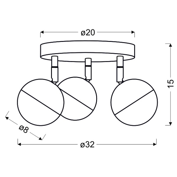 Party Lampa Sufitowa Plafon 3X3W Led Rgb Główka Okrągła 1E Z Przegubem Kd System Chrom Candellux