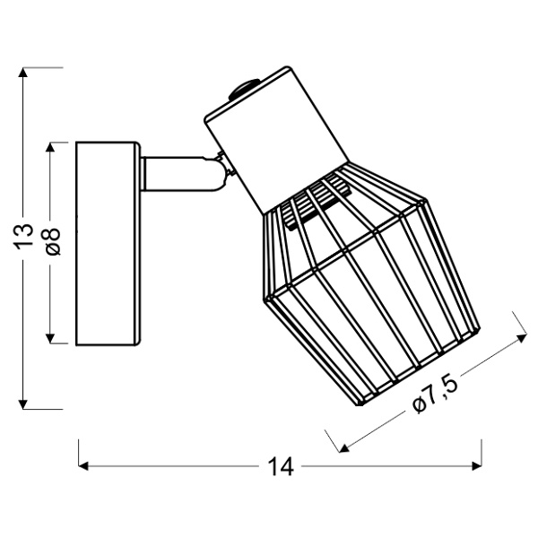 Viking Lampa Kinkiet 1X40W E14 Szary Candellux