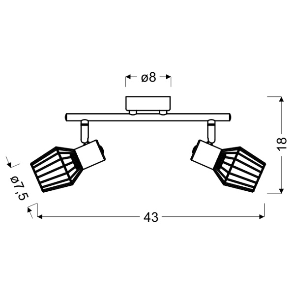 Viking Lampa Sufitowa Listwa 2X40W E14 Szary Candellux