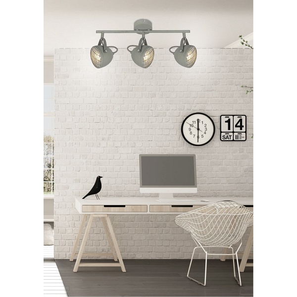 Pent Lampa Sufitowa Listwa 3X50W Gu10 Betonowy Szary Candellux