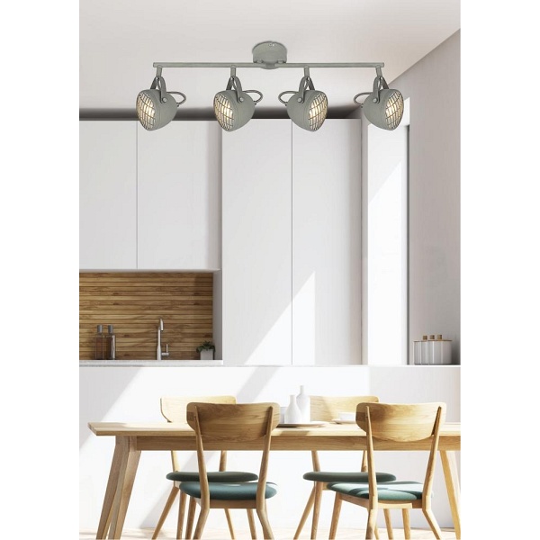 Pent Lampa Sufitowa Listwa 4X50W Gu10 Betonowy Szary Candellux