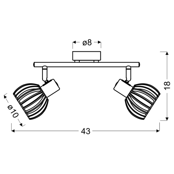 Atarri Lampa Sufitowa Listwa 2X25W E14 Biały+Drewno Candellux