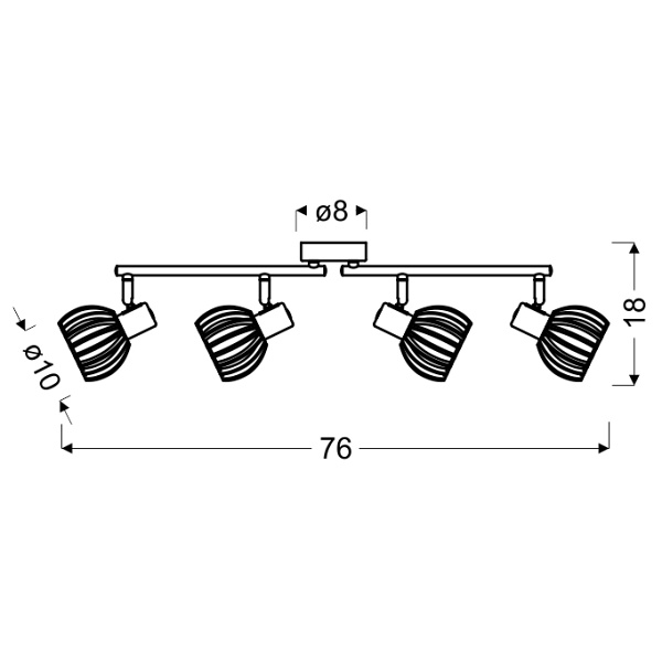 Atarri Lampa Sufitowa Listwa 4X25W E14 Biały+Drewno Candellux