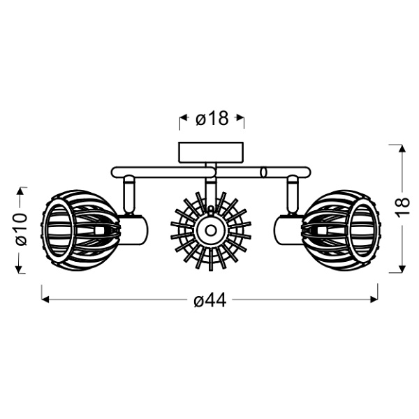 Atarri Lampa Sufitowa Spirala 3X25W E14 Biały+Drewno Candellux