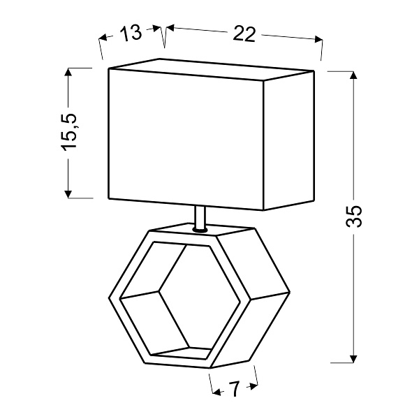 Vidal Lampa Ceramiczna 1X40W E27 Grafitowy Candellux