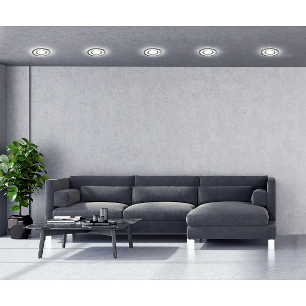 Sk-92 Ch/Tr Gu10 50W+Led Smd 3W 230V Chrom Oczko Sufitowe Lampa Sufitowa Candellux