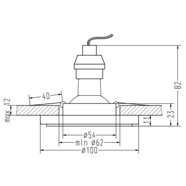 Sk-92 Ch/Tr Gu10 50W+Led Smd 3W 230V Chrom Oczko Sufitowe Lampa Sufitowa Candellux