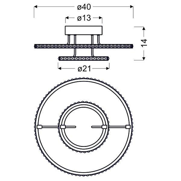 Adel Lampa Sufitowa Plafon 40 36W Led Chrom 3000K Candellux