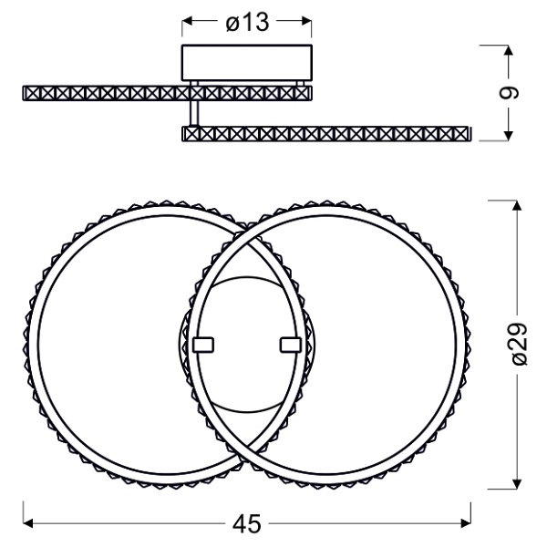 Hello Lampa Sufitowa Plafon 28W Led Chrom 3000K Candellux
