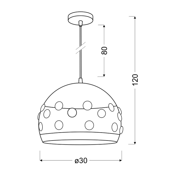 Jolina Lampa Wisząca 30 1X40W E27 Czarny Candellux