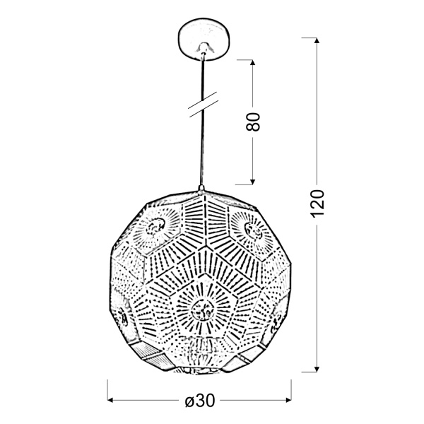 Euphoria Lampa Wisząca 30 1X40W E27 Czarny Candellux