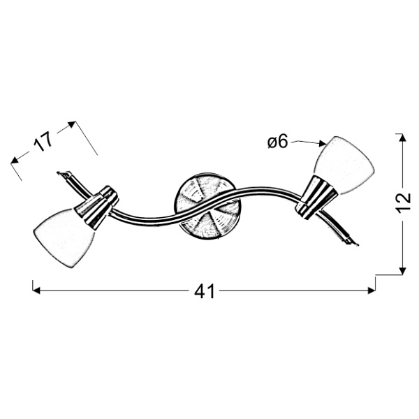 Selia Lampa Sufitowa Listwa 2X40W G9 Nikiel Mat/Chrom Biały (Bż) Candellux