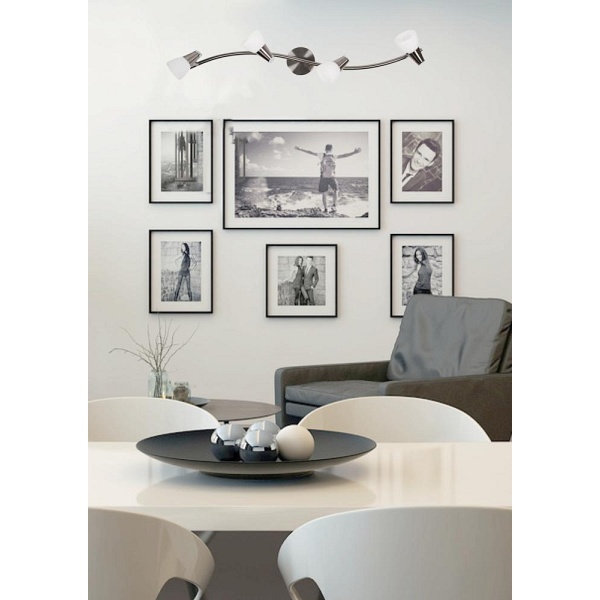 Selia Lampa Sufitowa Listwa 4X40W G9 Nikiel Mat/Chrom Biały (Bż) Candellux