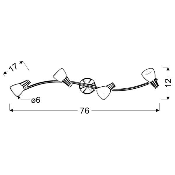 Selia Lampa Sufitowa Listwa 4X40W G9 Nikiel Mat/Chrom Biały (Bż) Candellux
