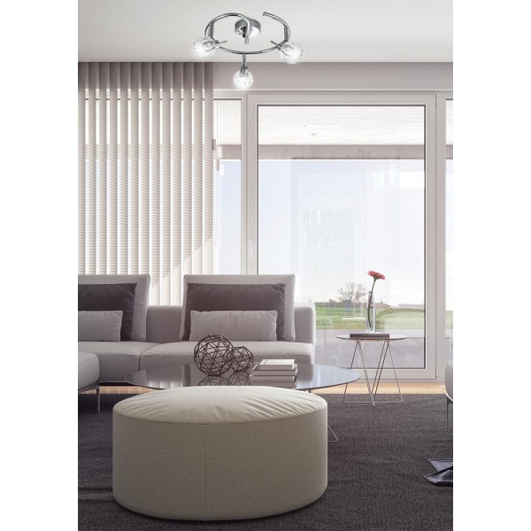 Bombola Lampa Sufitowa Spirala 3X40W G9 Chrom Bez Żarówek Candellux