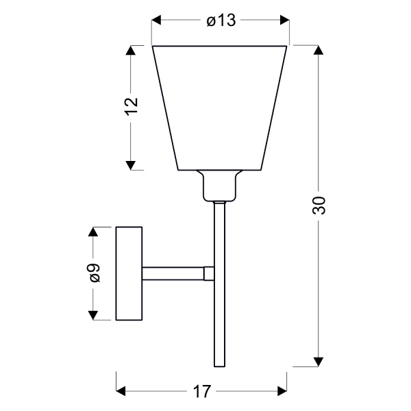 Vox Lampa Kinkiet 1X40W E14 Chrom Z Abażurem Candellux