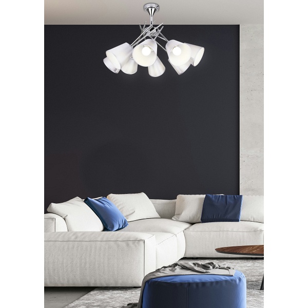 Vox Lampa Wisząca 8X40W E14 Chrom Z Abażurem Candellux